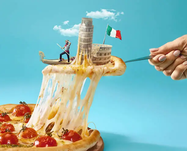 World map with food icons